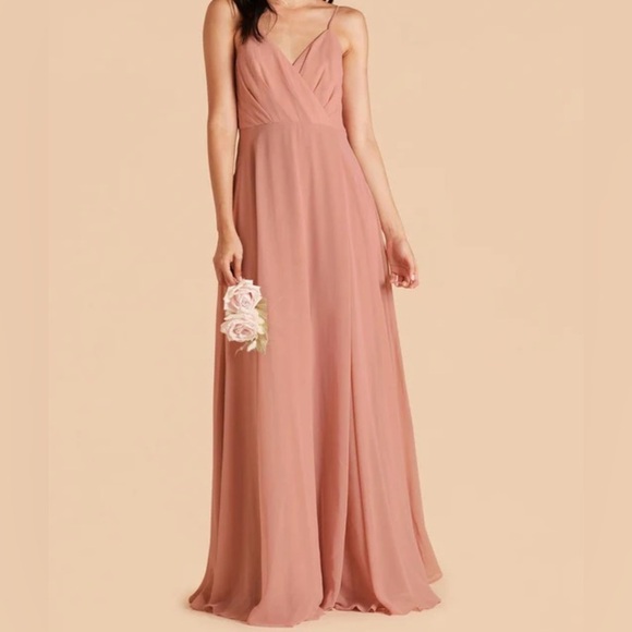 Birdy Grey Kaia Chiffon Dusty Rose Dress - Picture 2 of 8